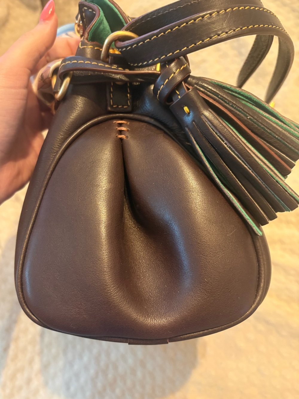 Dooney and Bourke Florentine Mini Satchel in Brown Tmoro NWT - Picture 8 of 14